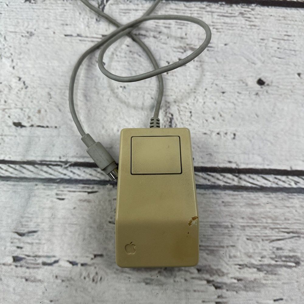 Vintage Apple Macintosh Model G5431 Desktop Bus Mouse Roller Ball As Is Yellowed